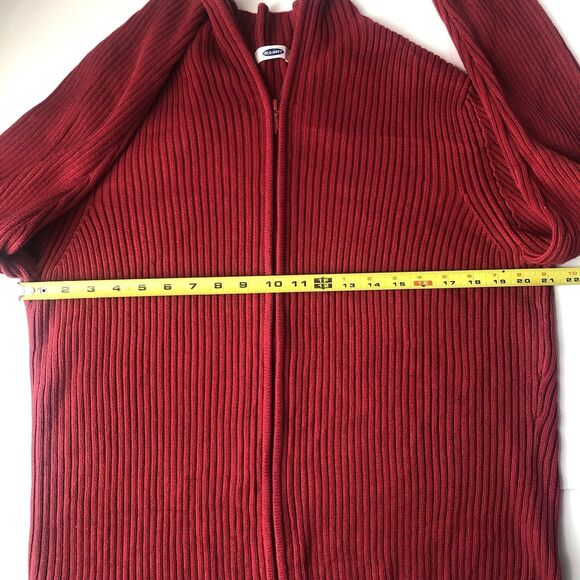 Old Navy Red Ribbed Zip Up Sweater XXL - Picture 7 of 8